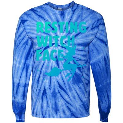 Resting Witch Face Gift Witches Halloween Costume Gift Tie-Dye Long Sleeve Shirt