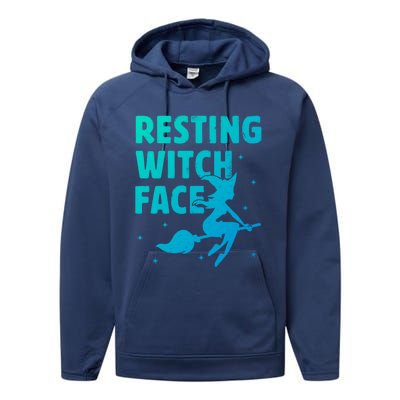 Resting Witch Face Gift Witches Halloween Costume Gift Performance Fleece Hoodie