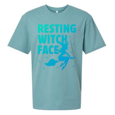 Resting Witch Face Gift Witches Halloween Costume Gift Sueded Cloud Jersey T-Shirt