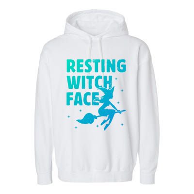 Resting Witch Face Gift Witches Halloween Costume Gift Garment-Dyed Fleece Hoodie