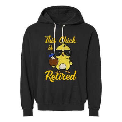 Retired Women Funny Retirement Garment-Dyed Fleece Hoodie