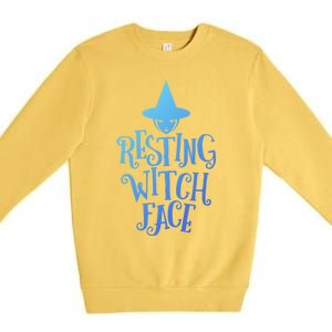 Resting Witch Face Funny Halloween Cool Gift Premium Crewneck Sweatshirt