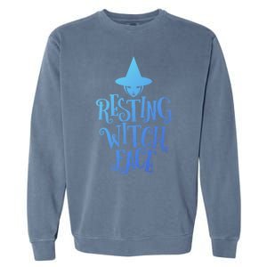 Resting Witch Face Funny Halloween Cool Gift Garment-Dyed Sweatshirt