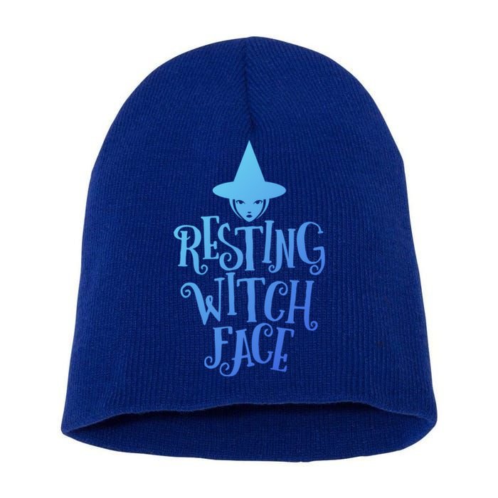 Resting Witch Face Funny Halloween Cool Gift Short Acrylic Beanie