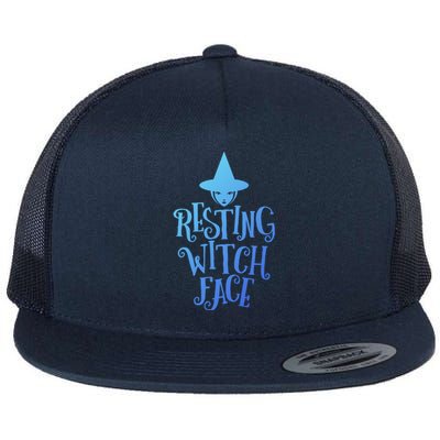 Resting Witch Face Funny Halloween Cool Gift Flat Bill Trucker Hat