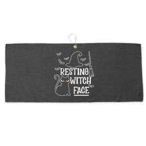 Resting Witch Face Halloween Design Cute Gift Large Microfiber Waffle Golf Towel