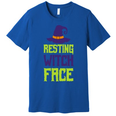 Resting Witch Face Halloween Costume Witchy Hat Gift Premium T-Shirt