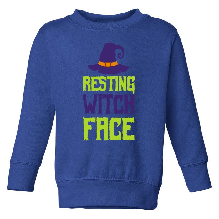 Resting Witch Face Halloween Costume Witchy Hat Gift Toddler Sweatshirt