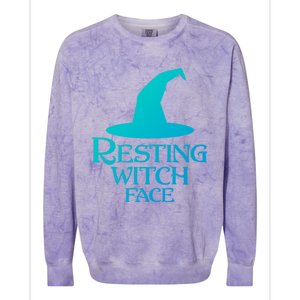 Resting Witch Face Silly Halloween Gift Colorblast Crewneck Sweatshirt