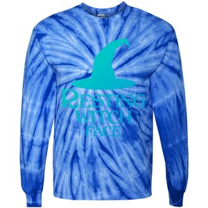 Resting Witch Face Silly Halloween Gift Tie-Dye Long Sleeve Shirt