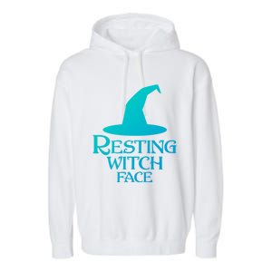 Resting Witch Face Silly Halloween Gift Garment-Dyed Fleece Hoodie