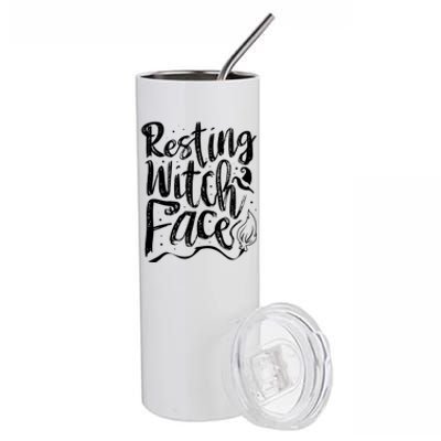 Resting Witch Face Halloween Fan Funny Halloween Meaningful Gift Stainless Steel Tumbler