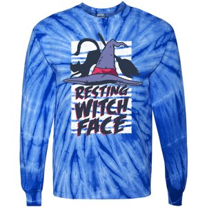 Resting Witch Face Halloween Meaningful Gift Tie-Dye Long Sleeve Shirt