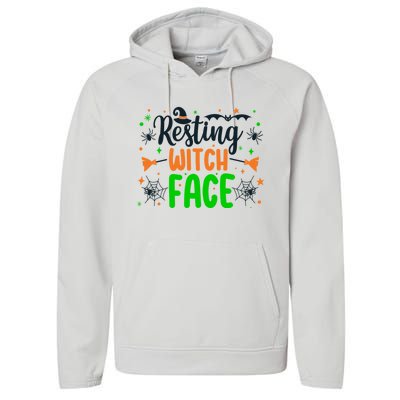 Resting Witch Face Spooky Halloween Vibes Meaningful Gift Performance Fleece Hoodie