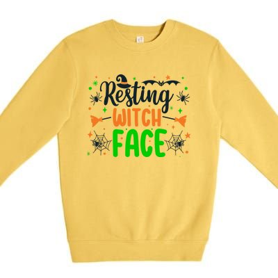 Resting Witch Face Spooky Halloween Vibes Meaningful Gift Premium Crewneck Sweatshirt