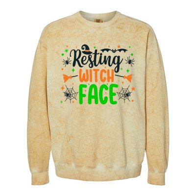 Resting Witch Face Spooky Halloween Vibes Meaningful Gift Colorblast Crewneck Sweatshirt