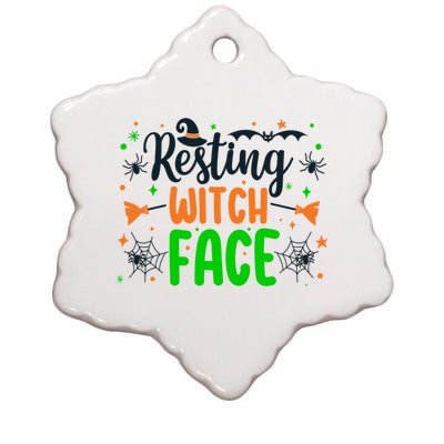 Resting Witch Face Spooky Halloween Vibes Meaningful Gift Ceramic Star Ornament