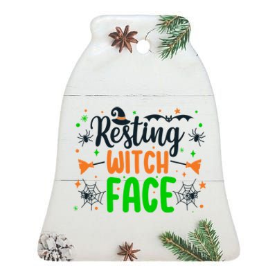 Resting Witch Face Spooky Halloween Vibes Meaningful Gift Ceramic Bell Ornament