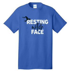 Resting Witch Face Halloween Witch Hat Black Gift Tall T-Shirt