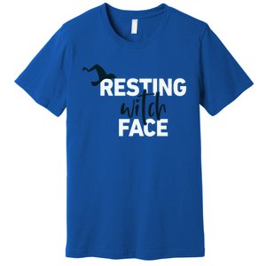 Resting Witch Face Halloween Witch Hat Black Gift Premium T-Shirt