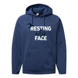 Resting Witch Face Halloween Witch Hat Black Gift Performance Fleece Hoodie