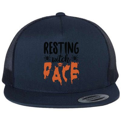 Resting Witch Face Halloween Humor Gift Flat Bill Trucker Hat