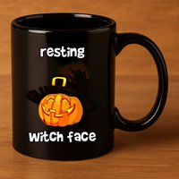 Resting Witch Face Great Gift 11oz C Handle Ceramic Mug