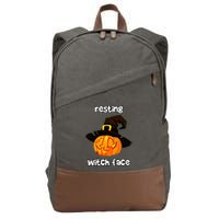 Resting Witch Face Great Gift Cotton Canvas Backpack