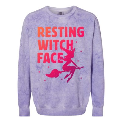 Resting Witch Face Gift Witches Halloween Costume Gift Colorblast Crewneck Sweatshirt