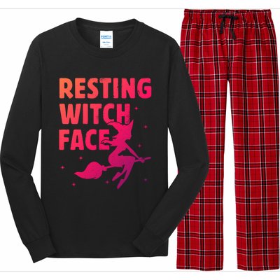 Resting Witch Face Gift Witches Halloween Costume Gift Long Sleeve Pajama Set