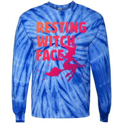 Resting Witch Face Gift Witches Halloween Costume Gift Tie-Dye Long Sleeve Shirt