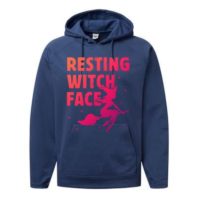 Resting Witch Face Gift Witches Halloween Costume Gift Performance Fleece Hoodie