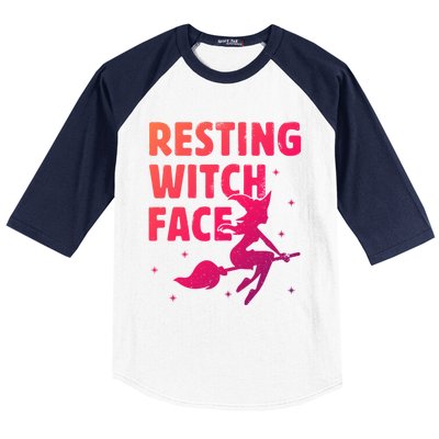 Resting Witch Face Gift Witches Halloween Costume Gift Baseball Sleeve Shirt