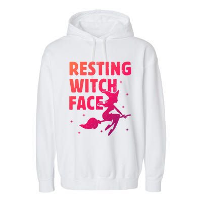 Resting Witch Face Gift Witches Halloween Costume Gift Garment-Dyed Fleece Hoodie