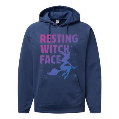 Resting Witch Face Cool Gift Witches Halloween Costume Gift Cute Gift Performance Fleece Hoodie