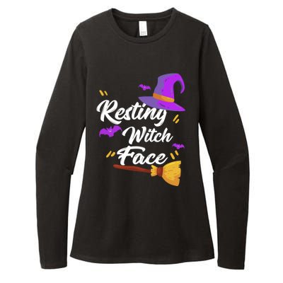 Resting Witch Face Gift Broomstick Fun Spooky Party Gift Womens CVC Long Sleeve Shirt