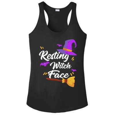 Resting Witch Face Gift Broomstick Fun Spooky Party Gift Ladies PosiCharge Competitor Racerback Tank