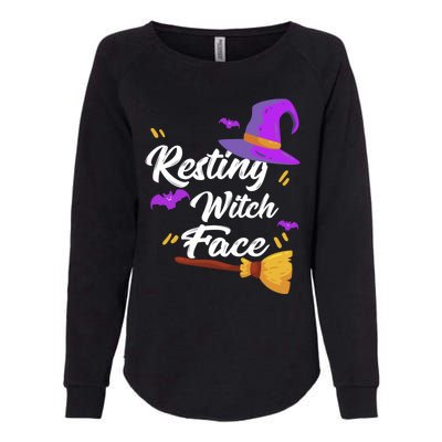 Resting Witch Face Gift Broomstick Fun Spooky Party Gift Womens California Wash Sweatshirt