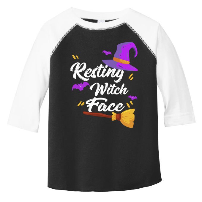 Resting Witch Face Gift Broomstick Fun Spooky Party Gift Toddler Fine Jersey T-Shirt