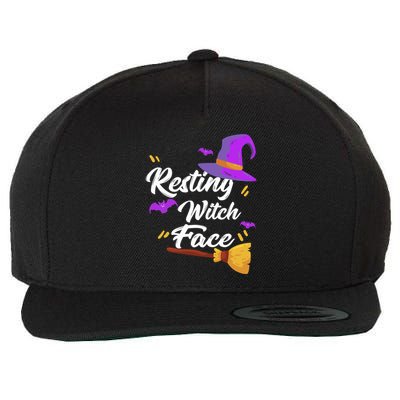 Resting Witch Face Gift Broomstick Fun Spooky Party Gift Wool Snapback Cap