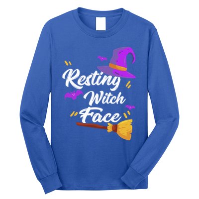 Resting Witch Face Gift Broomstick Fun Spooky Party Gift Long Sleeve Shirt