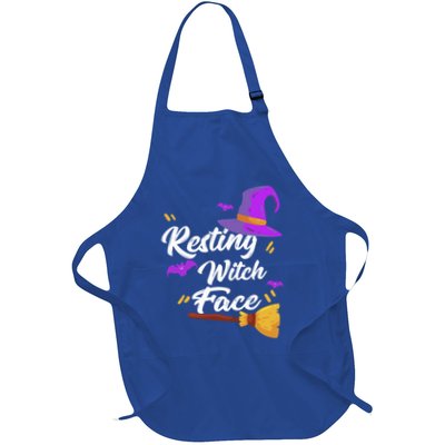 Resting Witch Face Gift Broomstick Fun Spooky Party Gift Apron