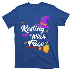 Resting Witch Face Gift Broomstick Fun Spooky Party Gift T-Shirt