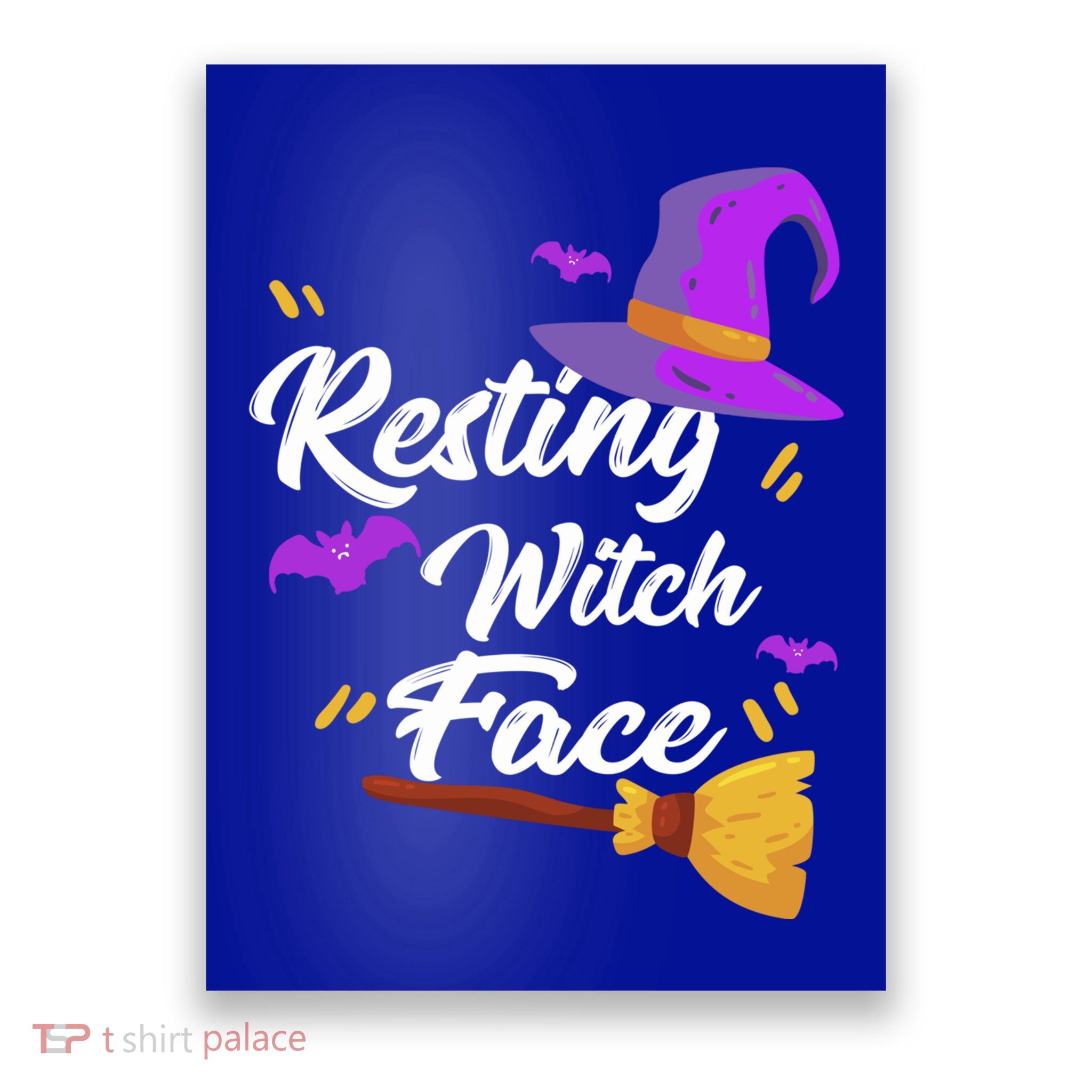 Resting Witch Face Gift Broomstick Fun Spooky Party Gift Poster