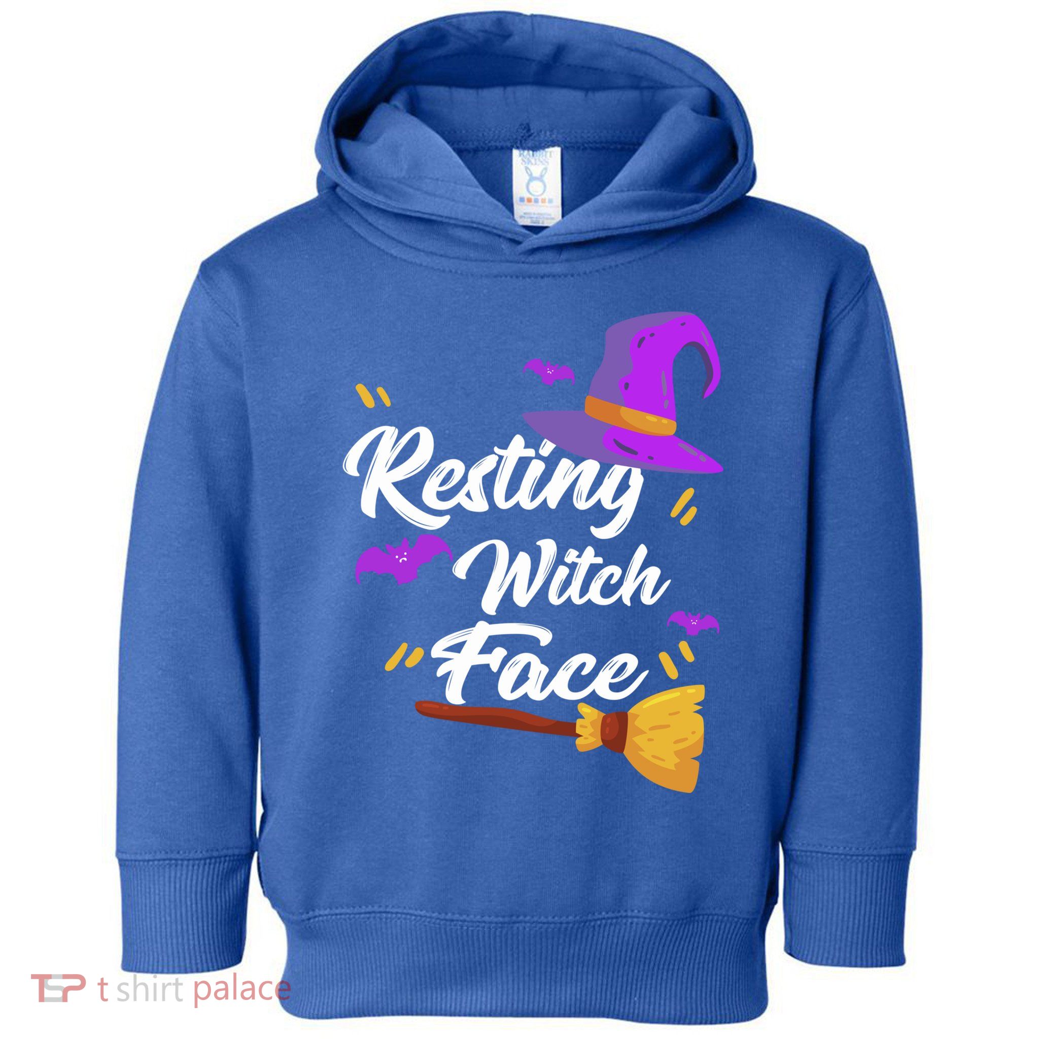 Resting Witch Face Gift Broomstick Fun Spooky Party Gift Toddler Hoodie