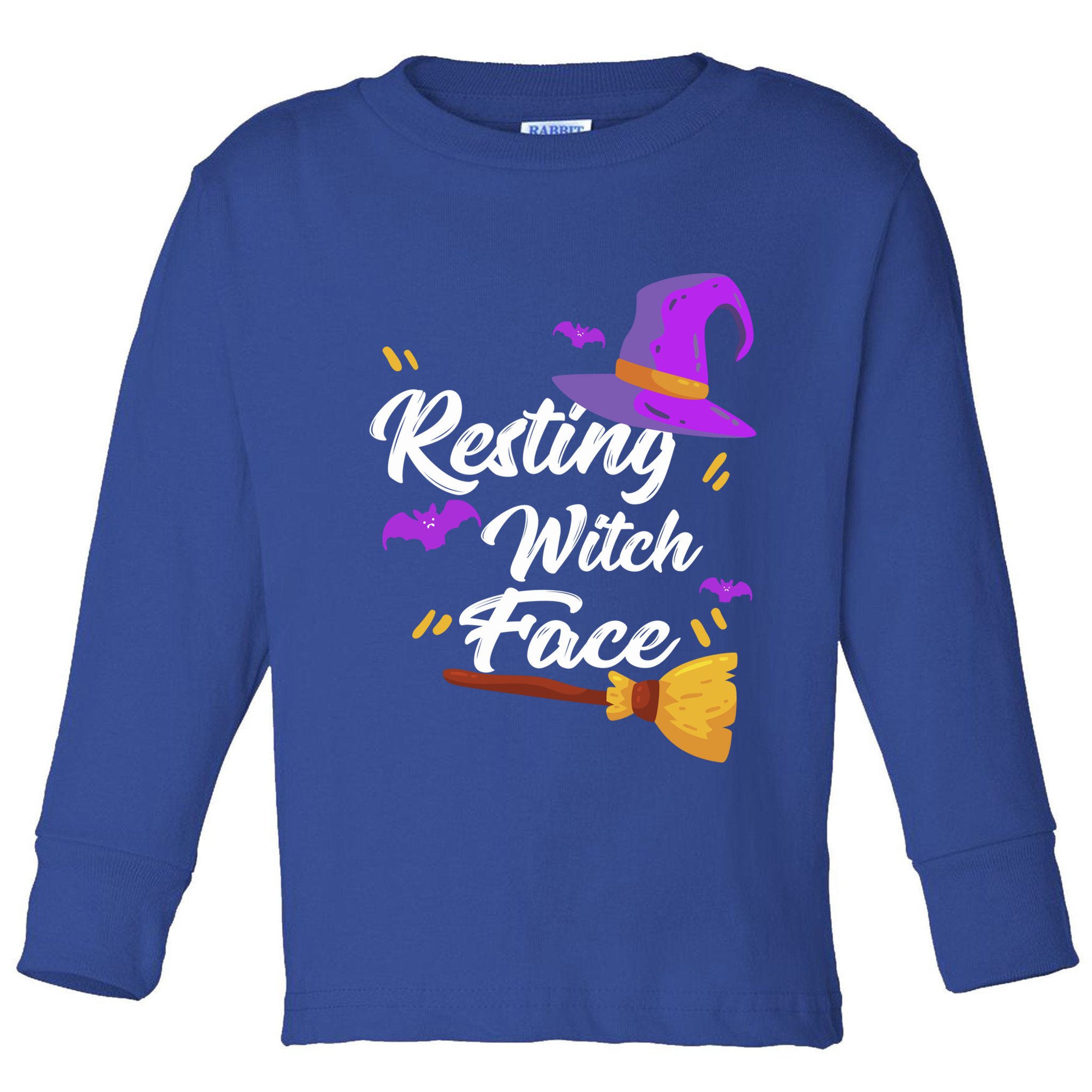Resting Witch Face Gift Broomstick Fun Spooky Party Gift Toddler Long Sleeve Shirt