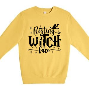 Resting Witch Face Cool Gift Funny Halloween Gift Premium Crewneck Sweatshirt