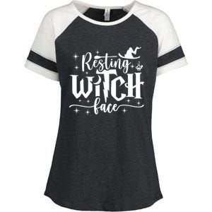 Resting Witch Face Cool Gift Funny Halloween Gift Enza Ladies Jersey Colorblock Tee