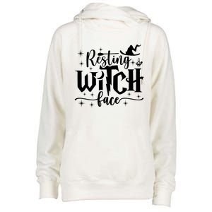 Resting Witch Face Cool Gift Funny Halloween Gift Womens Funnel Neck Pullover Hood