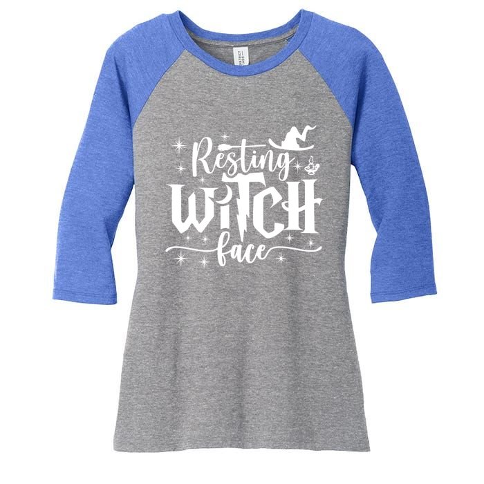 Resting Witch Face Cool Gift Funny Halloween Gift Women's Tri-Blend 3/4-Sleeve Raglan Shirt